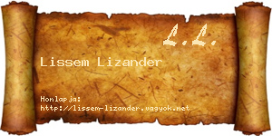 Lissem Lizander névjegykártya